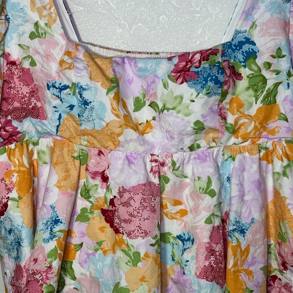 Buddy Love Alana Floral Peplum Smocked Back Top Size XL CottageCore Romantic - Picture 4 of 9